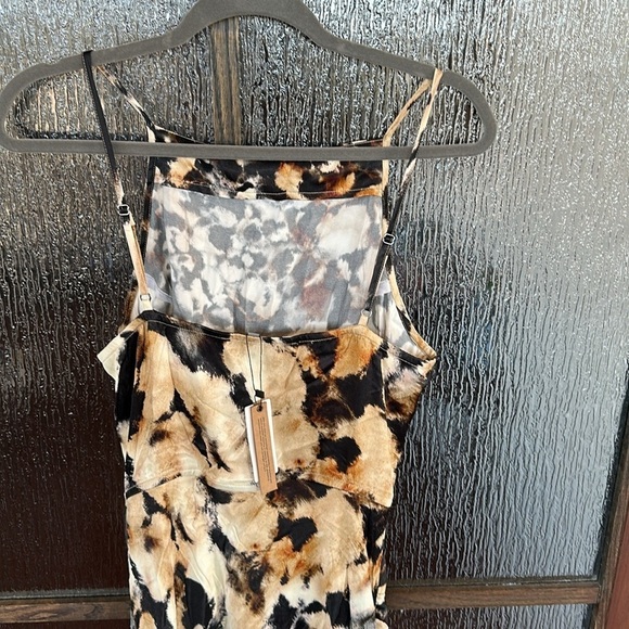 ANTHROPOLOGIE Conditions Apply  High Neck Floral Midi Slip Dress Size Large - Picture 10 of 13